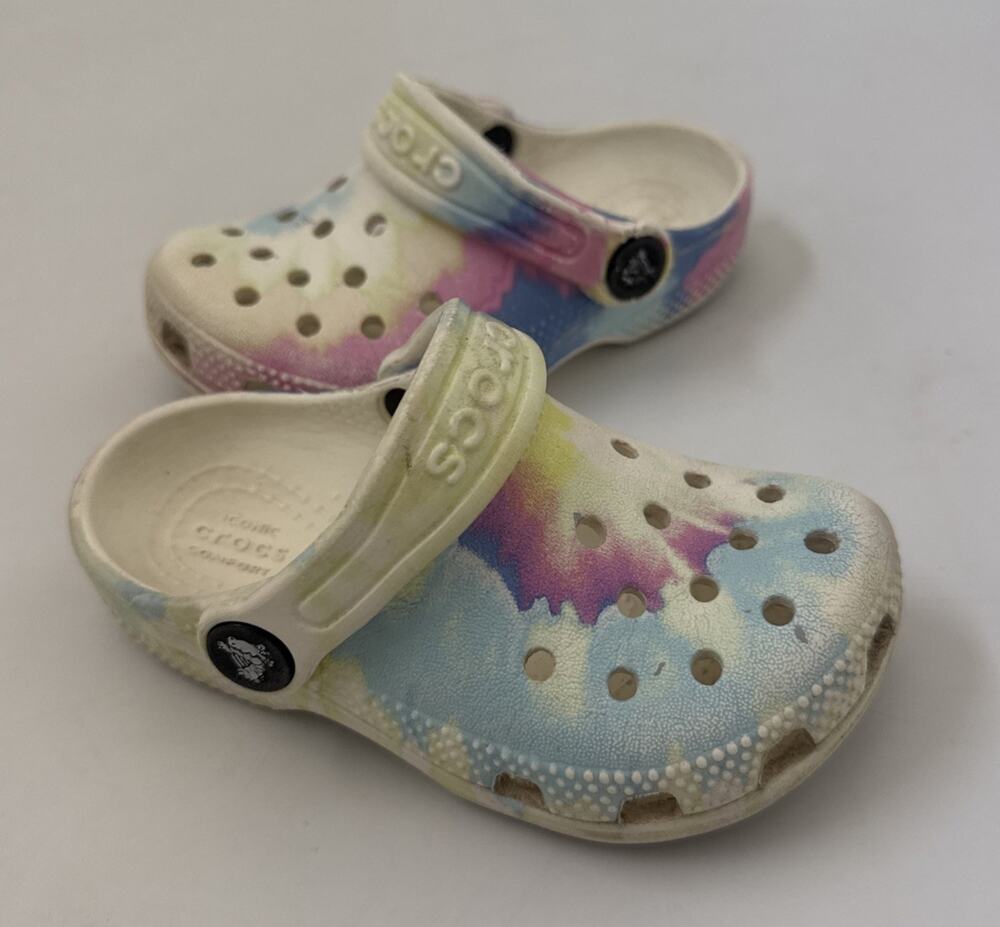 Crocs Classic Tie Dye Clog Sandals Kids Toddler Child Size C7